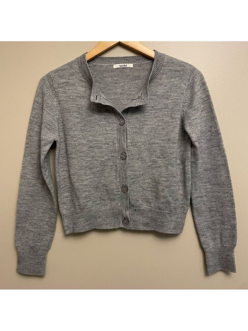 Snidel Wool Blend Grey Knit Button Up Cardigan